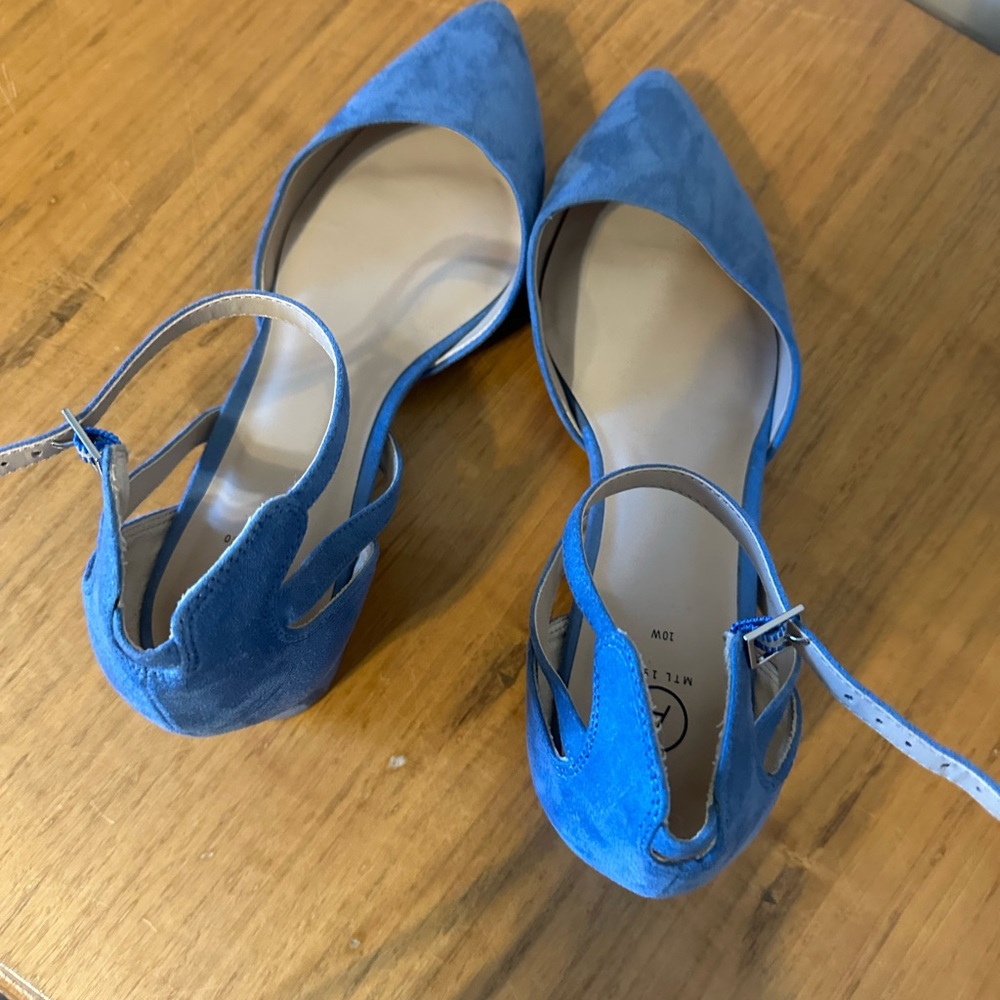 Blue Ankle Strap Women's Shoes - Picture 4 of 5